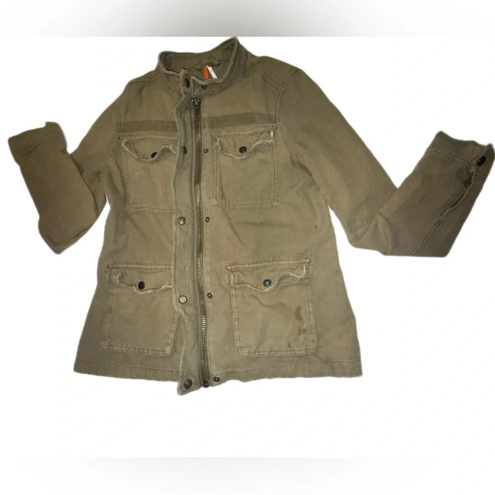 Free People Olive Green Utility Jacket Size Medium army jacket